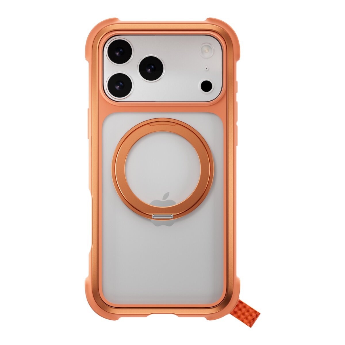 MAGEASY Odyssey Stand M 超軍規防摔磁吸支架手機殼 iPhone 17 Pro Max(珊瑚) + 鏡頭保護貼Lenz(午夜) + Vetro 9H 鋼化玻璃保護膜