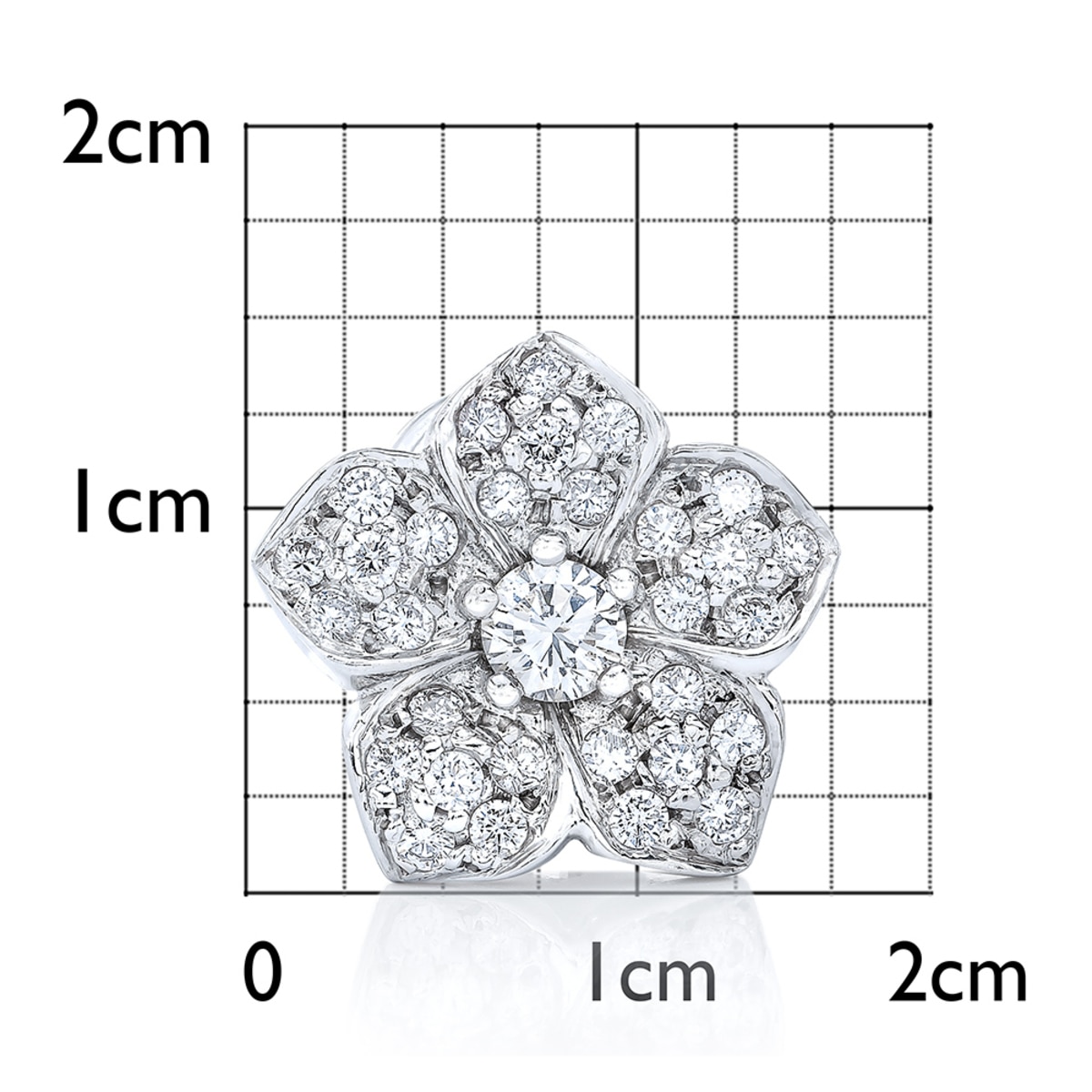 1.12克拉18K白K金 花朵造型圓形鑽石耳環 VS2/I