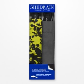 Shedrain 自動伸縮雨傘二件組 灰+花色 Shedrain 自動伸縮雨傘二件組 灰+花色