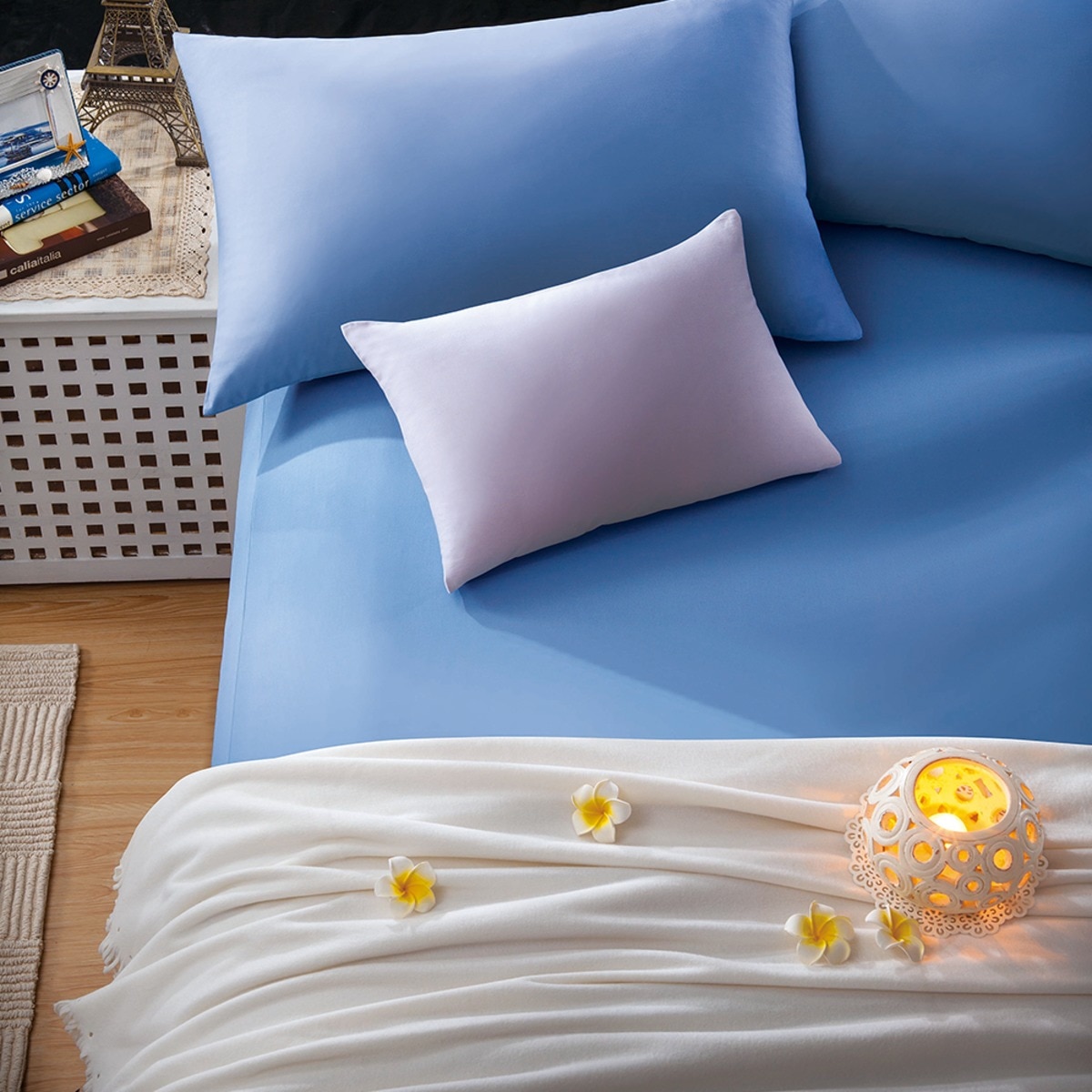 Caliphil Sheet Set 3-Piece 105 cm X 186 cm X 25 cm Blue