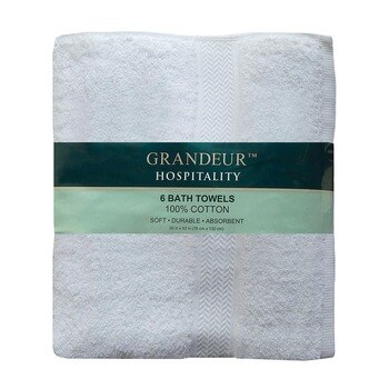 Grandeur 商用純棉純白大浴巾 76x132公分 6入/組 Grandeur 商用純棉純白大浴巾 76x132公分 6入/組