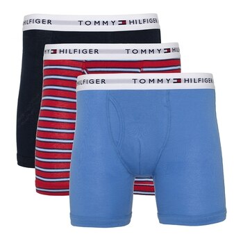 Tommy Hilfiger 男彈性內褲3入組 黑/紅/藍 L Tommy Hilfiger 男彈性內褲3入組 黑/紅/藍 L