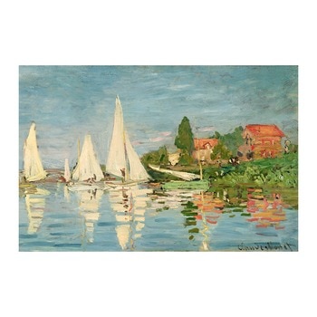 莫內亞爾嘉杜的帆影松木框油畫 30x45CM 莫內亞爾嘉杜的帆影松木框油畫 30x45CM
