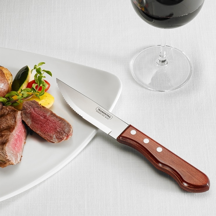 Tramontina 巴西製牛排刀12件組 附孔狀置刀座 Costco 好市多線上購物