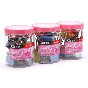 手牌塑膠桶彩色長尾夾51mm X 27入 手牌塑膠桶彩色長尾夾51mm X 27入