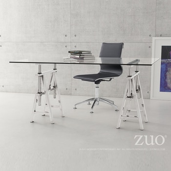 Zuo 簡約可調式玻璃書桌 Zuo 簡約可調式玻璃書桌