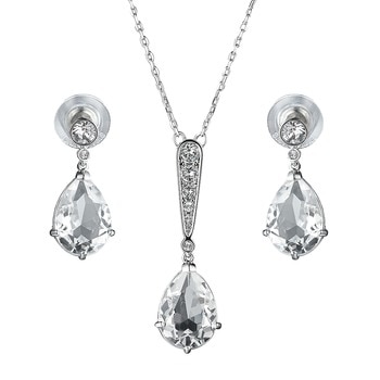 Swarovski 水晶項鍊耳環組 Swarovski 水晶項鍊耳環組