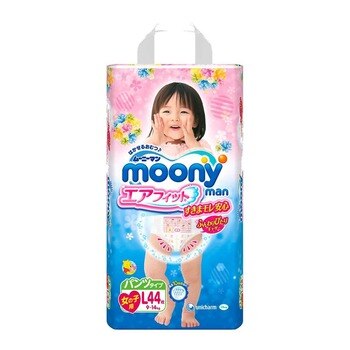 Moony 日本頂級版尿布 -褲型 - 女孩用 L - 88片 (44片 2包)/組 Moony 日本頂級版尿布 -褲型 - 女孩用 L - 88片 (44片 2包)/組