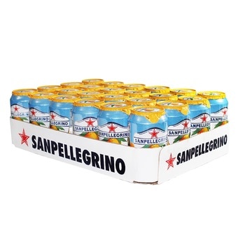 San Pellegrino 聖沛黎洛 氣泡水果飲料 甜橙口味 330毫升 X 24罐 San Pellegrino 聖沛黎洛 氣泡水果飲料 甜橙口味 330毫升 X 24罐