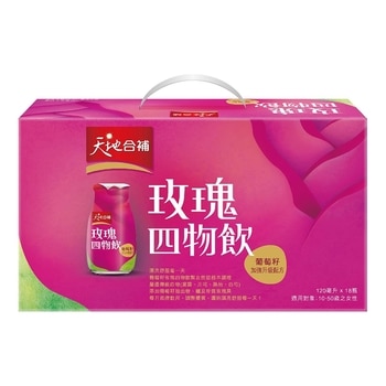 天地合補 玫瑰四物飲葡萄籽配方 120 毫升 18 入 天地合補 玫瑰四物飲葡萄籽配方 120 毫升 18 入