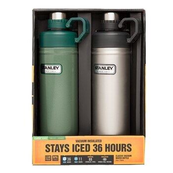Stanley 不鏽鋼真空保冷瓶2件組 綠+銀 Stanley 不鏽鋼真空保冷瓶2件組 綠+銀